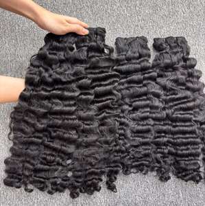 Extensiones de pelucas de cabello humano vietnamita crudo de doble dibujado rizado birmano vietnamita de grado superior para mujeres Genius de belleza Natural - Product Image 1