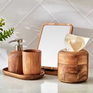 Stylish Wooden <b>Soap</b> <b>Dispenser</b> for Bathroom with High Quality Stainless Steel Pump and Natural Finish for Modern Homes - Product Image 2