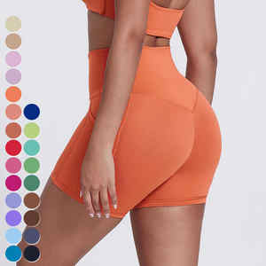 Short de yoga moulant personnalisé pour femmes Short de fitness à taille haute Pantalon de sport solide à séchage rapide pour femmes - Product Image 4