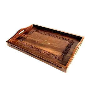 Customized Rectangular wooden breakfast tray for bedroom kitchen living room bathroom hospital and outdoors