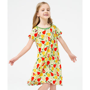 Chemises de nuit décontractées à manches courtes pour filles, en tissu tricoté doux en bambou, tailles 3T-12Y - Product Image 5