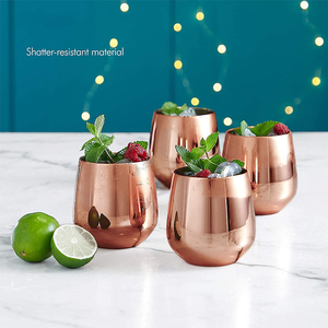Factory Custom Luxury Personalized Copper Plated Disposable Eco-Friendly <b>Red</b> <b>Wine</b> <b>Glasses</b> - Product Image 4
