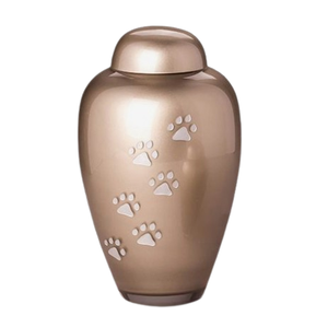 Urna de cremación de aluminio moderna Esmalte blanco Acabado Tallado a mano Diseño increíble Urnas de cremación para adultos Suministros funerarios - Product Image 5