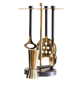 Juego de herramientas de barra de coctelera de calidad superior Kit de barman de acero inoxidable con acabado dorado con todos los accesorios de barra - Product Image 6