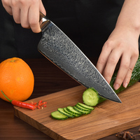 Couteau de cuisine moderne ambidextre en acier Damas à haute teneur en carbone, fait main, finition brossée, compatible lave-vaisselle, vente en gros, personnalisé pour chef