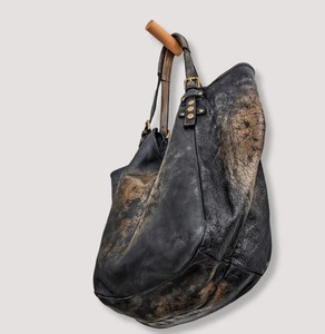 Beautifully Handmade Black Leather Hobo, Oversized Soft & Slouchy Hobo, One of Kind Luxury Vintage Leather - Product Image 2
