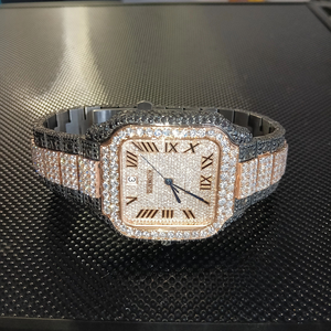 นาฬิกาควอตซ์เพชรโมอิสซาไนต์สแตนเลสสตีลระดับพรีเมียมสำหรับผู้ชาย โดดเด่นด้วยประกายวิบวับระดับ VVS ดีไซน์โดดเด่น สง่างาม หรูหรา ผลิตด้วยความประณีต - Product Image 5