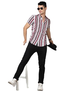 Vêtements d'été manches mi-longues 100% coton vêtements en coton léger tissu en coton imprimé qualité supérieure prix de gros chemises pour hommes - Product Image 3