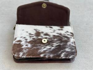 Recién llegado, bolso de cuero de vaca de diseñador para mujer, bolso cruzado occidental, bolso de mano, pelo de piel de vaca marrón, regalos de vaquera de cuero - Product Image 4