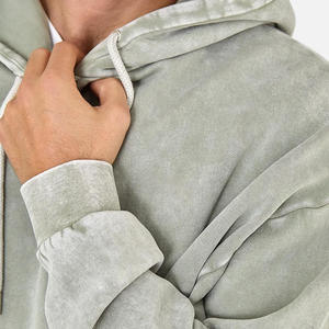 Vente en gros label personnalisé sweats à capuche solides lavés à l'acide pour hommes qualité supérieure tissu respirant sweats à capuche pour hommes lavés à l'acide 2025 - Product Image 3