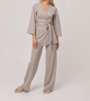 Chemisier Cache-Cœur Décontracté de Qualité Supérieure en Coton, Polyester et Spandex, Uniformes de Spa, Tunique de Salon de Beauté à Col en V avec Logo Personnalisé