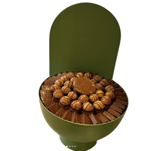 Bol à chocolat en métal moderne de luxe fait à la main, accent floral, sans plomb, sans BPA, écologique, passe au lave-vaisselle, léger, pour dessert - Product Image 5