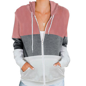 2025 nouveau sweat à capuche zippé pour femmes coton mélangé à capuche poche sweat col roulé fermeture éclair court pour haute qualité sweats à capuche pour femmes - Product Image 3