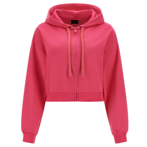 Sudadera Crop Top de Algodón Grueso para Mujer, Color Liso, Diseño Holgado con Cuello Alto, Novedad de Invierno, Moda Casual, 100% Algodón con Forro Polar en la Parte Delantera - Product Image 3