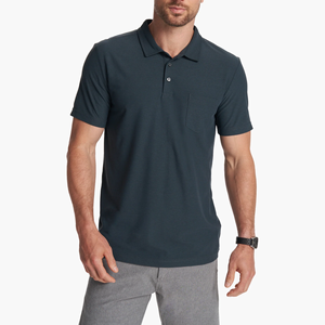 T-shirts à manches courtes personnalisés en gros, 3 boutons, T-shirts polo de performance pour hommes - Product Image 1