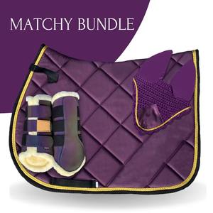 Juego de 4 Piezas de Almohadilla para Silla de Montar de Alta Calidad en Polialgodón, Multiusos, Duradero, para Equitación, con Cepillo, Banda para Botas y Estribos - Product Image 2