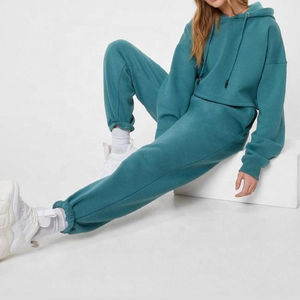 Tuta da <span class=keywords><strong>donna</strong></span> in due pezzi 100% cotone corta con cappuccio <span class=keywords><strong>sostenibile</strong></span> <span class=keywords><strong>abbigliamento</strong></span> da <span class=keywords><strong>donna</strong></span> per adulti - Product Image 2