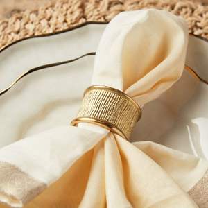 Rond de serviette en métal finition dorée de qualité supérieure pour le dîner de banquet de mariage de luxe événements de restaurant d'hôtel occasions festives - Product Image 4