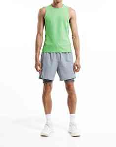 Customized <b>Men's</b> Spandex <b>Padded</b> Compression <b>Shirt</b> Breathable Rib Chest Protector Plus Size Sleeveless Football Traintank Top - Product Image 4