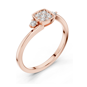 Bague en cluster de diamants de laboratoire 0,176 CT pour femmes, clarté VVS-VS EF, or 18 carats, 14 carats, 10 carats et argent 925, or rose, or jaune, or blanc - Product Image 4