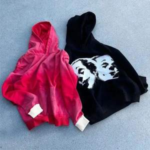 600 Gsm Acid Wash Heavyweight <b>Hoodies</b> Pullover Streetwear Patches Custom Embroidery Hoodie for Men - Product Image 3