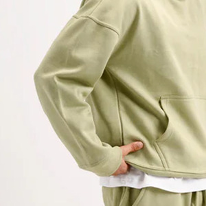 Sweat à capuche personnalisé unisexe 100% coton tricoté grande taille L motif solide Logo & impression à capuche pour hommes - Product Image 4