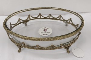 High Quality Metal and <b>Glass</b> <b>Bowl</b> Fancy Work Round Shape <b>Serving</b> <b>Bowl</b>, fruits <b>bowl</b> and showpiece with Golden Metal for Wedding - Product Image 6