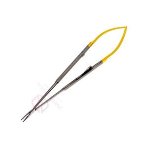 Pinces chirurgicales droites durables en acier inoxydable avec porte-aiguille micro électrique semi-orné et matériaux plastiques et métalliques - Product Image 2