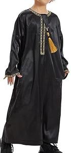 Túnicas Tradicionales para Niños de Alta Calidad, Lisas, en Color Negro, de Seda y Poliéster, Servicios de Fabricación al por Mayor OEM, Túnicas Transpirables - Product Image 3