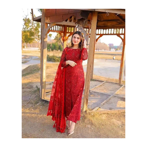 Femme Shalwar kameez lawn Shirt Dress Robe à manches brodées Loose Pakistanaise Shalwar kameez Indian Shirt Dress Women - Product Image 6
