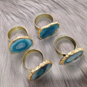 Porte-serviettes de table de luxe en alliage acrylique, motif insecte, abeille, fleur, or, rotin, résine, perles, nœud, corne, Noël, en stock - Product Image 1