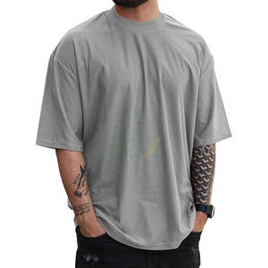 Premium 100% coton 260 GSM poids lourd coupe régulière hommes T-Shirt goutte épaule Logo personnalisé formel tissé respirant séchage rapide - Product Image 1