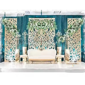 แผงฉากหลังเลเซอร์คัทสวยงาม ตกแต่งด้วยแผงสแตนเลสสีทอง ตัดด้วยเลเซอร์ กำลังเป็นที่นิยมสำหรับงานต้อนรับยามค่ำคืน งานเลเซอร์คัท ฟลอริด้า - Product Image 6