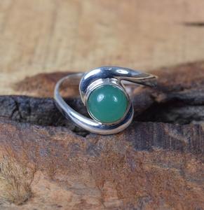 เครื่องประดับแหวนคลาสสิกสไตล์ Boho สำหรับผู้หญิงเครื่องประดับเงิน925เงินสเตอร์ลิงสีเขียวพลอยนิลแฮนด์เมดของขวัญสำหรับความรัก - Product Image 5