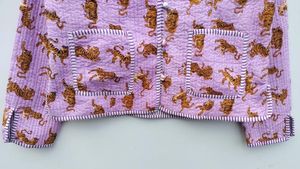 Nuevo estilo bohemio verde Arco Iris estampado algodón acolchado chaqueta abrigo hecho a mano bloque Kantha Vintage invierno prendas de vestir exteriores Casual desgastado lavado - Product Image 3