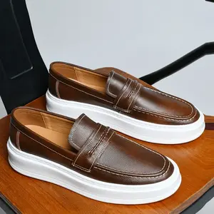 Mocasines de Cuero Genuino para Hombre, Diseño Sólido, Zapatos Casuales para Caminar - Product Image 6