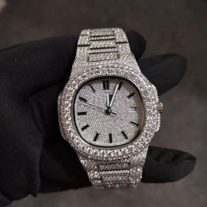 VVS Moissanite Rose Gold Round Brilliant Diamond para hombres Gifting Hip Hop Collection Swiss Watch - Product Image 1