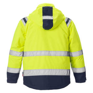 Blouson matelassé chaud d'hiver pour homme en toile, à capuche et col montant, haute visibilité, respirant, style urbain tendance - Product Image 2