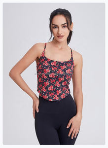 Nuevo Top Back Fixed Cup Sports Vest Fitness Yoga Wear Custom Plain Printed Straps Bra Top Ropa interior deportiva para mujeres - Product Image 6