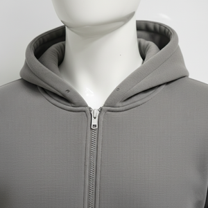 Sweat à capuche personnalisé de haute qualité, lavage à l'acide, 100% coton, épais, épaules tombantes, fermeture éclair, pour hommes - Product Image 3