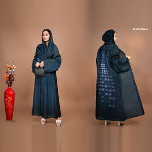 <b>Women</b> Full Length Open Front Linen <b>Shrug</b> with Contemporary Digital Print Outerwear - Product Image 1