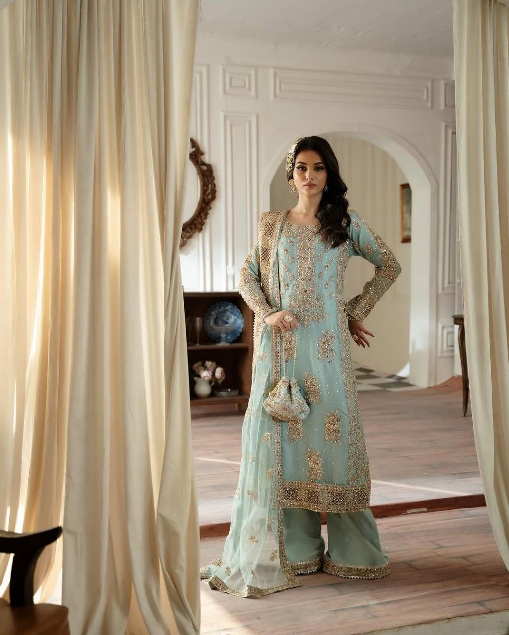 white christmas dresses Opal Pakistani Dress Perfect for Nikkah USA – Ayla Noor main image 0