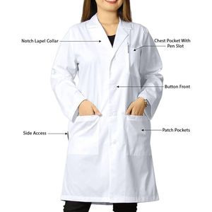 Blouse de laboratoire non tissée blanche jetable pour blouse de laboratoire de protection de sécurité de laboratoire de clinique médicale d'hôpital - Product Image 2