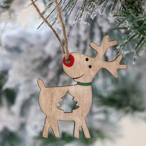 Adorno colgante de Navidad de madera moderno hecho a mano de alta calidad forma personalizada perfecto para la decoración tradicional del hogar de vacaciones - Product Image 6