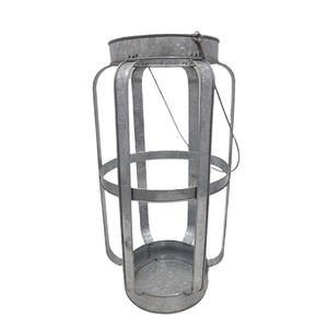 <b>Set</b> of 3 Galvanized Round <b>Lantern</b> With Handle Silver Colour Medium Size Modern Design <b>Lanterns</b> for Christmas Decoration - Product Image 4