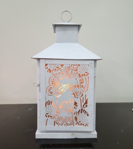 Premium Outdoor Decorative <b>Lantern</b> Pillar <b>Candle</b> Stand Handmade Pure White Metal Holder for <b>Garden</b> Decorations Home Christmas - Product Image 2