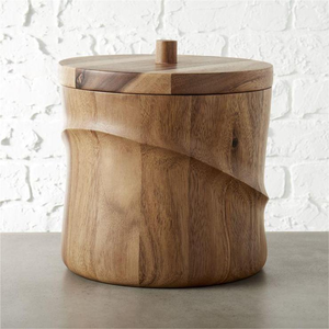 ถังน้ำแข็งทำจากไม้ผนังสองชั้นขนาดแตกต่างกันพร้อมฝาปิดดีไซน์แบบดั้งเดิมออกแบบโลโก้ได้ตามต้องการ - Product Image 5