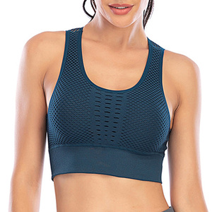 Débardeur pour femme, brassière de sport courte à dos croisé et rembourrée, idéale pour le yoga, l'entraînement et la course à pied - Product Image 2