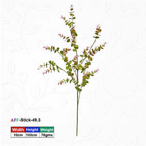 ช่อดอกไม้ประดิษฐ์ - ก้านยูคาลิปตัสสีม่วงและสีเขียว AFF Stick -49.3 - Product Image 1