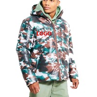 Veste matelassée en toile personnalisée pour fabricant en gros, motif camouflage, manteau d'hiver coupe-vent écologique à capuche pour l'extérieur